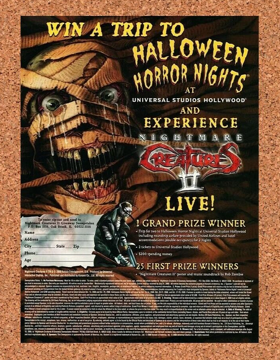 2000 Nightmare Creatures II PS1 Halloween Sweepstakes Original Ad - for just $17.99! 