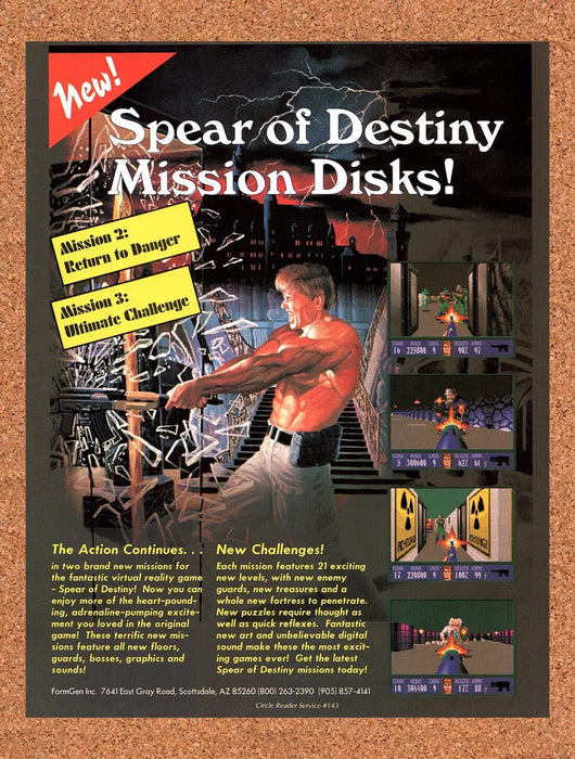 1994 Wolfenstein 3D Spear Of Destiny Mission Disks Original Ad v3 - for just $17.99! 