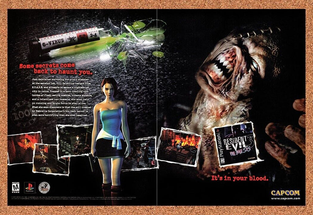 1999 Resident Evil 3 Nemesis PS1 Original Ad v7 - for just $18.69! 