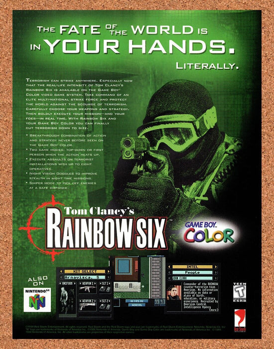 2000 Rainbow Six GBC Original Ad v4 - for just $17.99! 
