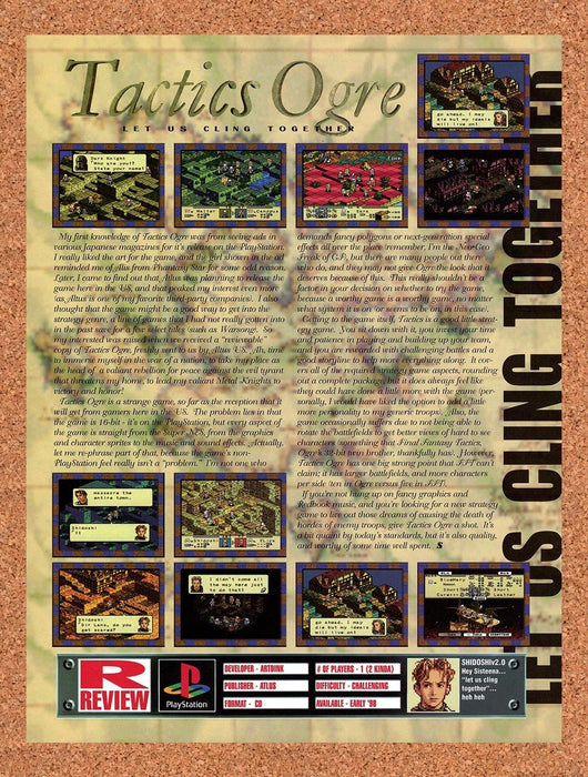 1998 Tactics Ogre PS1 Original Advertisement vr1 - for just $19.49! 