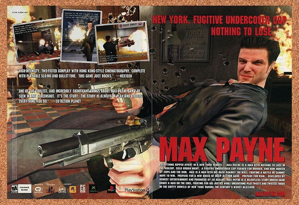 2001 Max Payne PS2 Original Ad v3 - for just $22.49! 