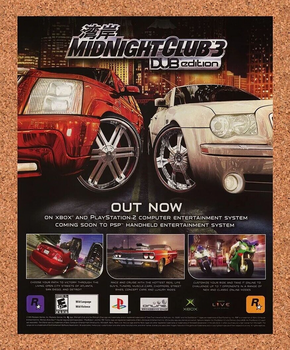 2006 Midnight Club 3 DUB Edition PS2 Original Ad v2 - for just $17.99! 