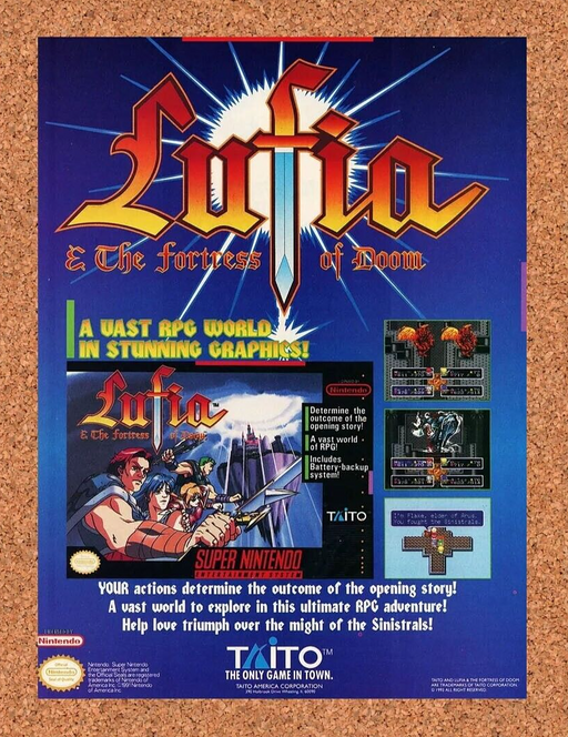 1994 Lufia Fortress of Doom SNES Original Ad - for just $17.99! 