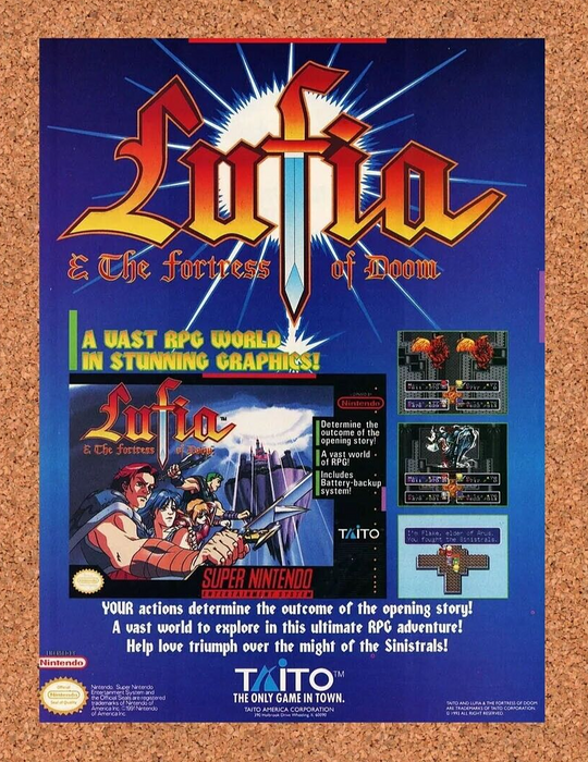 1994 Lufia Fortress of Doom SNES Original Ad - for just $17.99! 