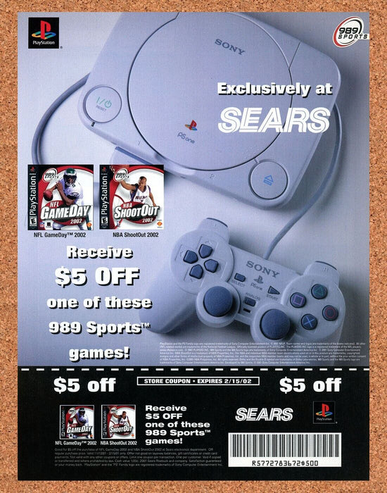 2002 Sears PS1 Original PlayStation Mini Ad v1 - for just $17.99! 