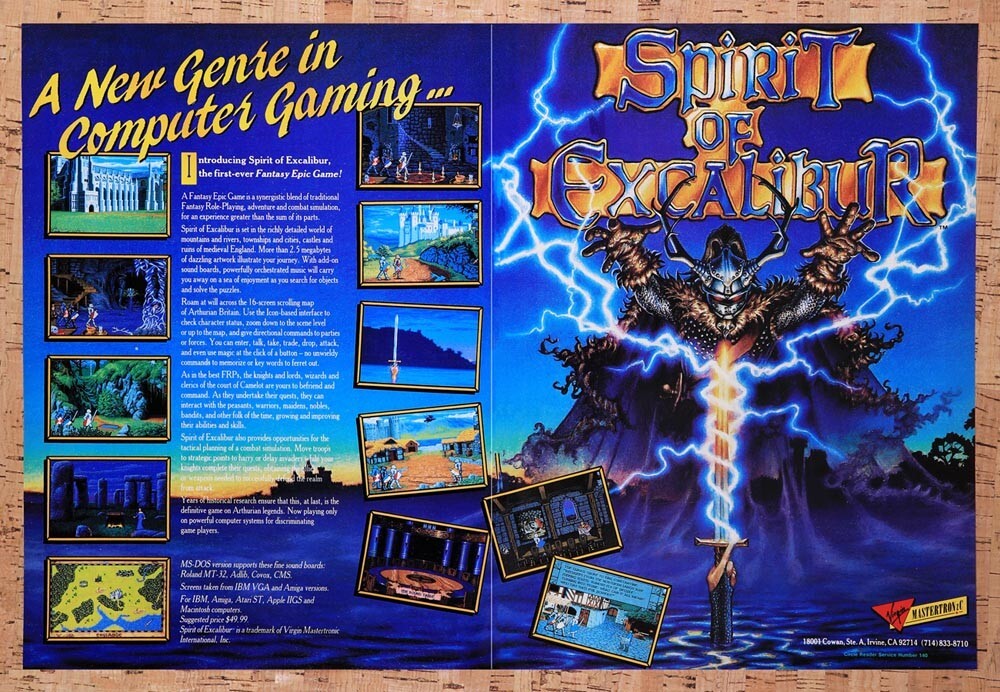 1990 Spirit Of Excalibur MS-DOS Original Ad v1 - for just $21.99! 