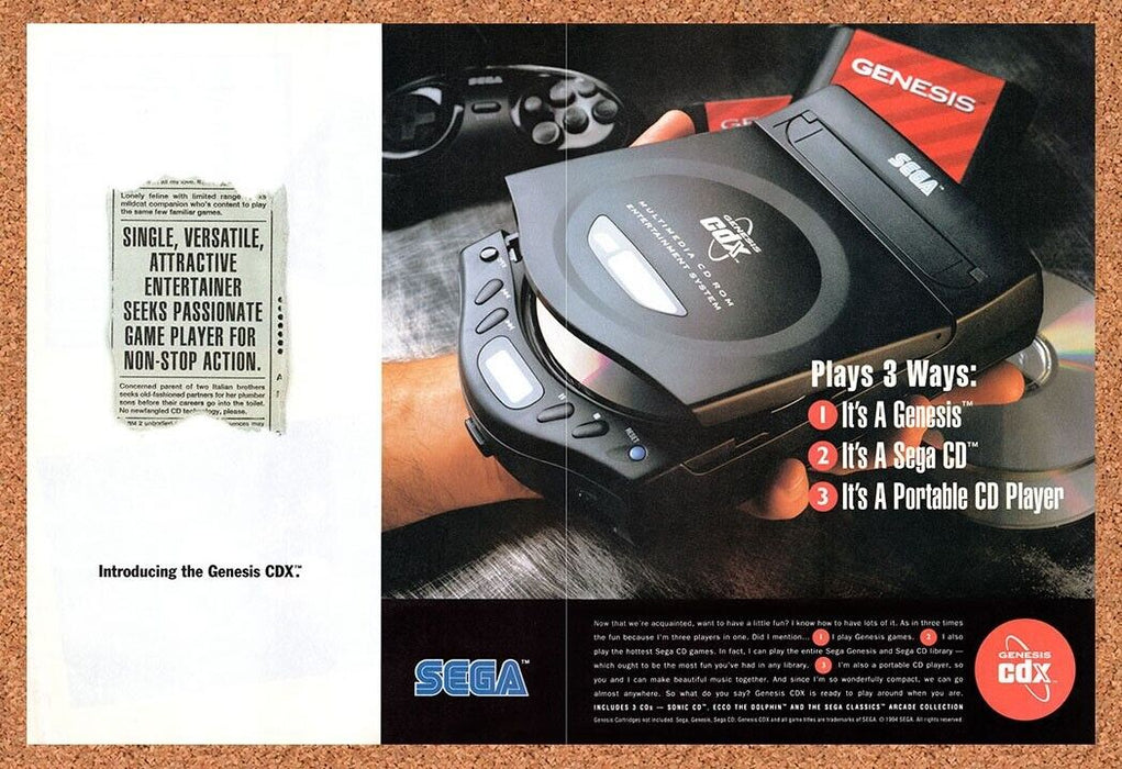 1994 Sega CDX Console Original Ad v1 - for just $22.49! 