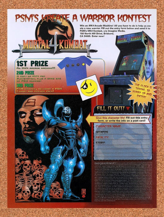 1998 Mortal Kombat 4 Kreate A Warrior Kontest Original Ad v2 - for just $15.29! 