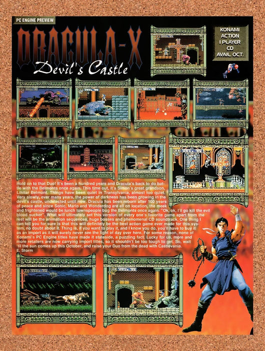 1993 Castlevania Rondo Of Blood PC Engine Original Ad v1 - for just $17.99! 
