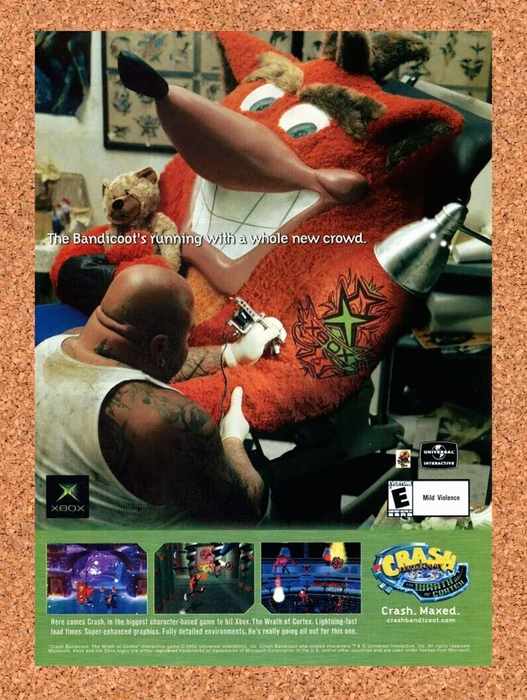 2002 Crash Bandicoot Wrath Of the Cortex PS2 Original Ad v1 - for just $17.99! 