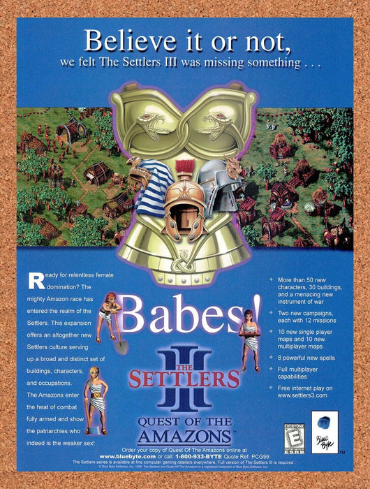 1999 Settlers III PC Original Ad - for just $17.99! 