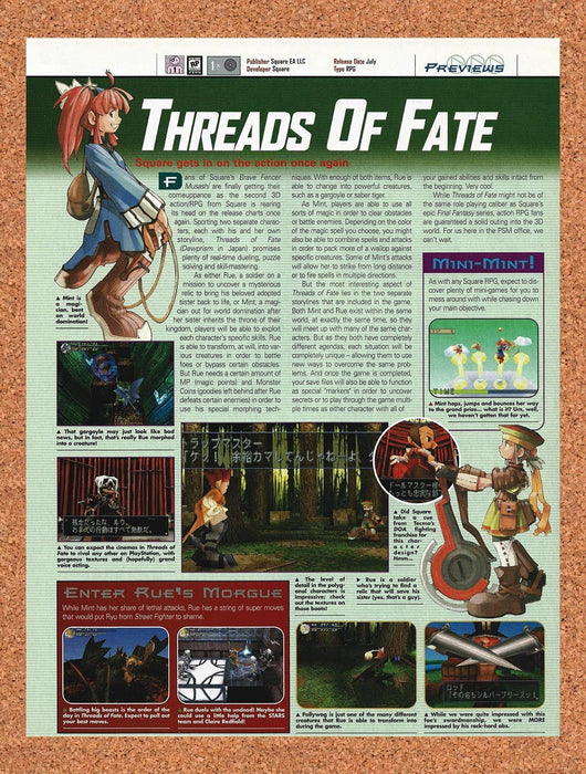 2000 Threads Of Fate PS1 Original Advertisement vr2 - for just $19.49! 