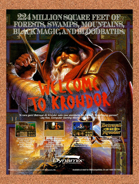 1993 Betrayal At Krondor PC Original Ad v1 - for just $17.99! 