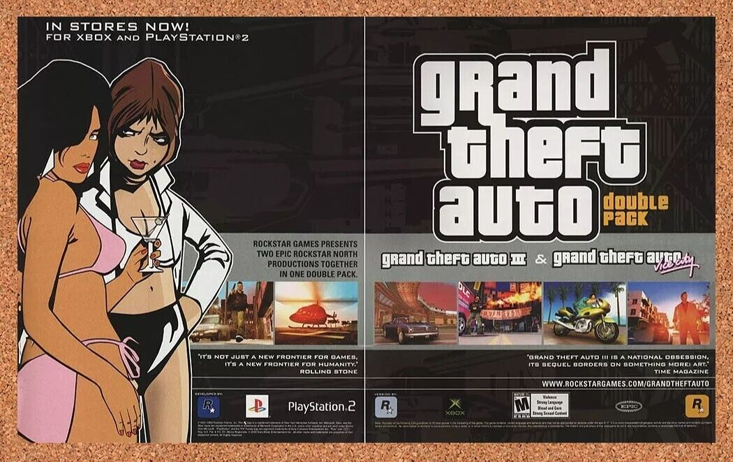 2005 Grand Theft Auto Double Pack PS2 Original Ad - for just $21.49! 
