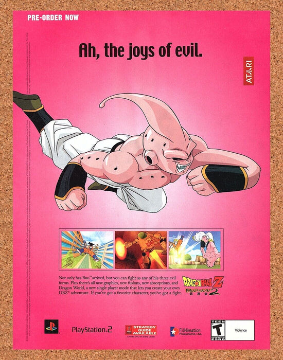 2007 Dragonball Z Budokai 2 PS2 Original Ad v2 - for just $17.99! 