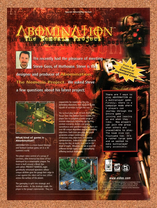 1999 Abomination PC Original Advertisement vr1 - for just $19.49! 