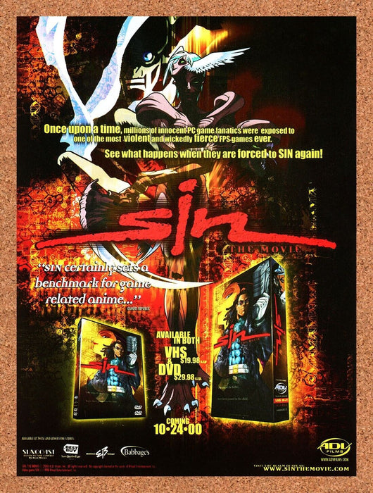 2002 Sin PC Game Movie Original Ad v2 - for just $17.99! 