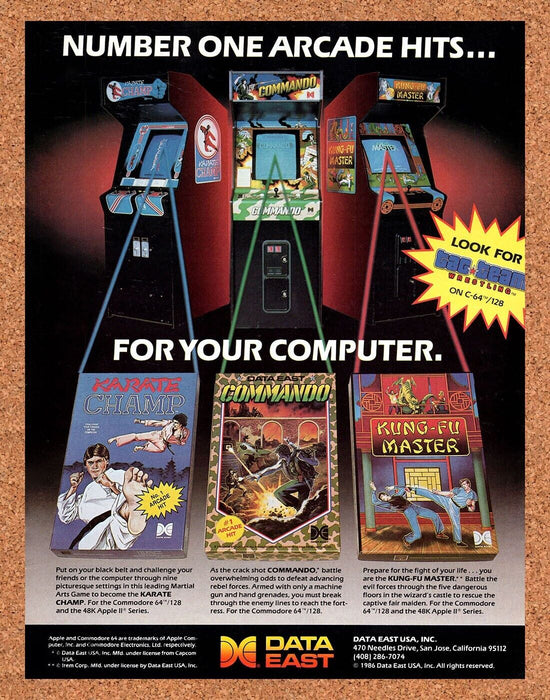 1986 Data East Commodore-64 Arcade Games Original Ad - for just $18.49! 