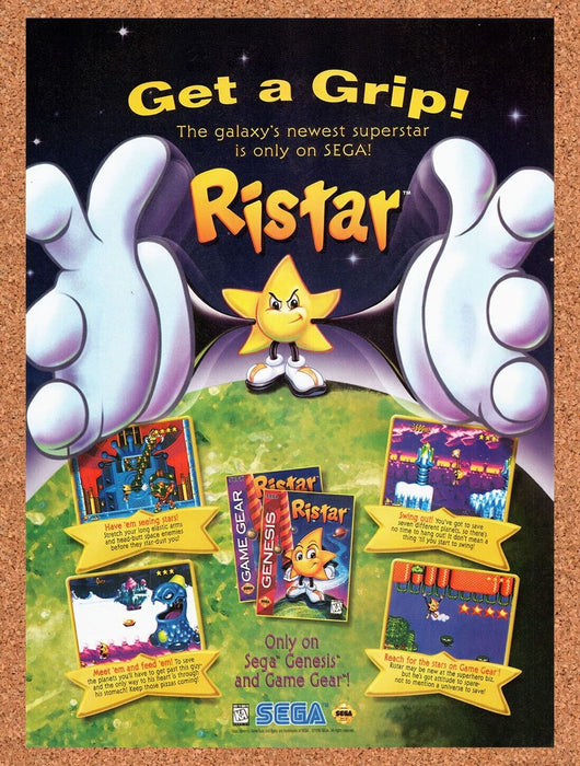 1995 Ristar Genesis Original Ad v1 - for just $17.99! 