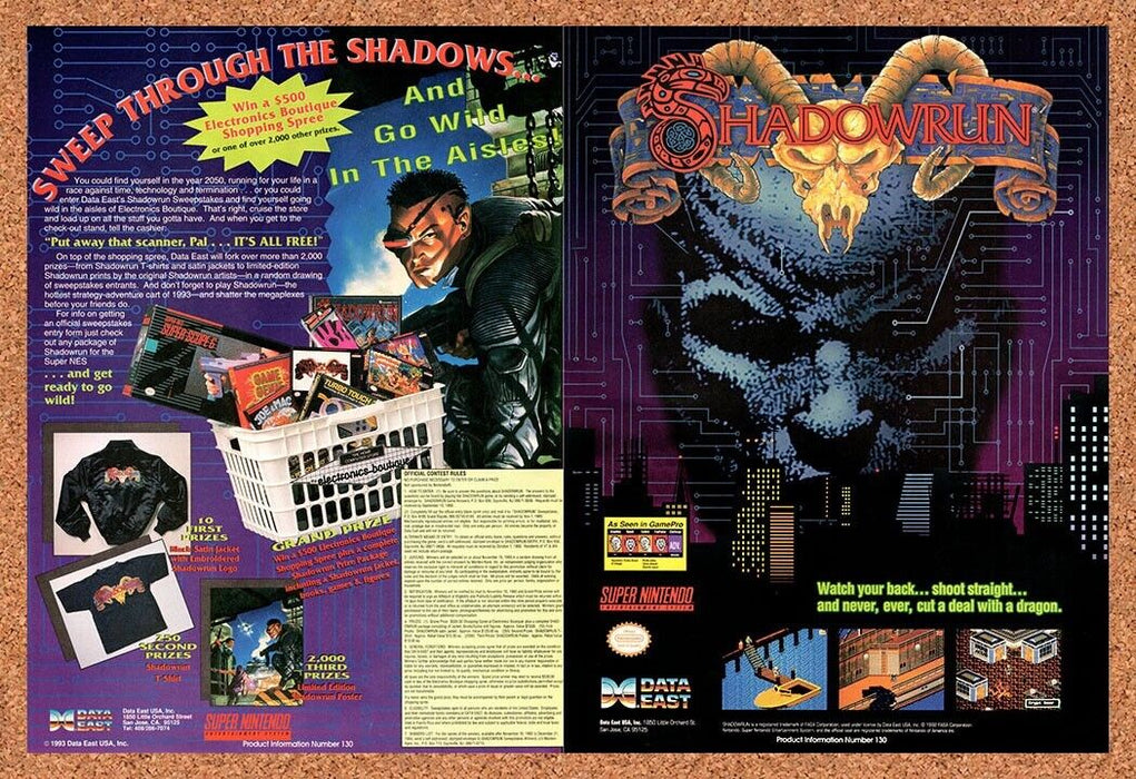 1993 Shadowrun Sweepstakes Original Ad v7 - for just $19.34! 