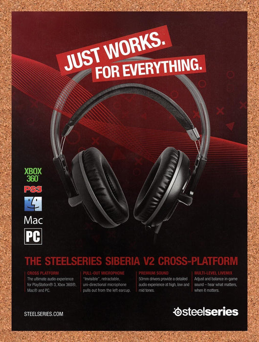 2013 SteelSeries Siberia V2 Cross-Platform Headset Original Ad v1 - for just $17.99! 