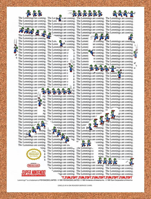 1992 Lemmings SNES Original Ad v4 - for just $17.99! 