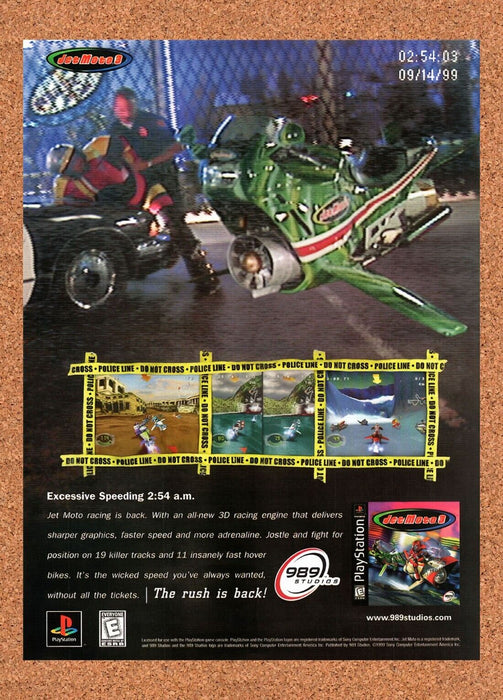 1999 Jet Moto 3 PS1 Original Ad v1 - for just $17.99! 