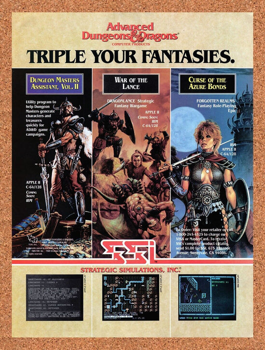 1989 Advanced Dungeons & Dragons Apple II Original Ad v3 - for just $18.29! 