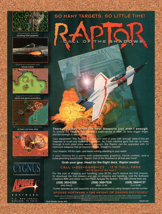 1994 Raptor Call Of The Shadows IBM Original Ad v1 - for just $17.99! 