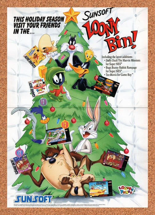 1993 Sunsoft Looney Tunes Games Christmas Original Ad v3 - for just $21.49! 
