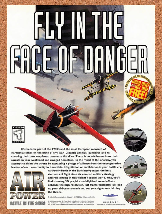 1995 Air Power Battle In The Skies PC Original Advertisement v1 - for just $19.49! 