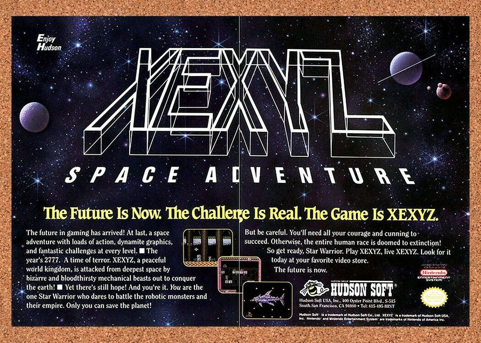 1990 XEXYZ NES Original Ad - for just $21.49! 