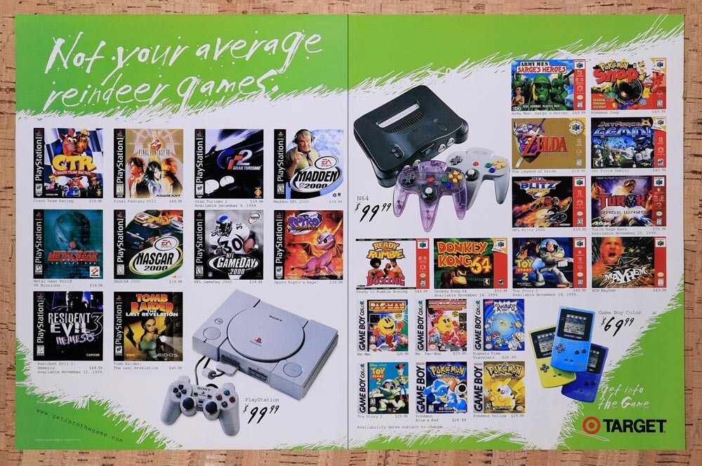 1999 Target Christmas N64 PS1 Games Original Ad v4 - for just $21.49! 
