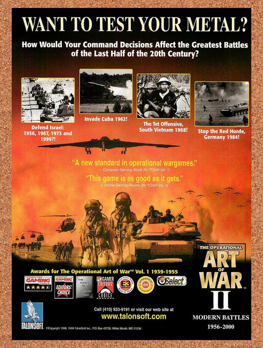 1999 Operational Art Of War II PC Original Ad v1 - for just $19.49! 