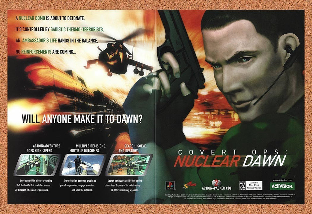 2000 Covert Ops Nuclear Dawn PS1 Original Advertisement v1 - for just $23.99! 