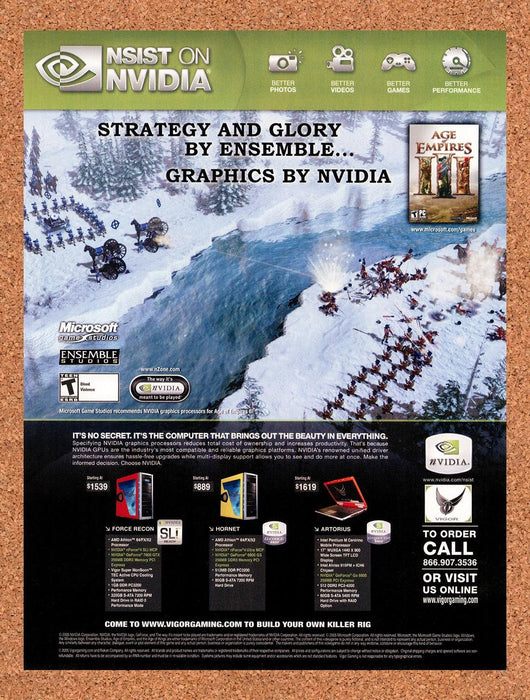 2006 Age Of Empires III Vigor Gaming Rigs nVidia Original Ad v2 - for just $19.49! 