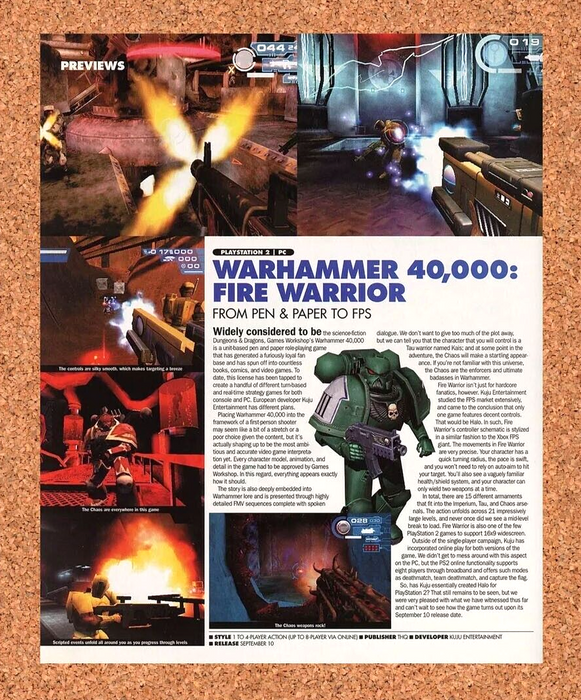 2005 Warhammer 40000 Fire Warrior PS2 Original Ad - for just $17.99! 