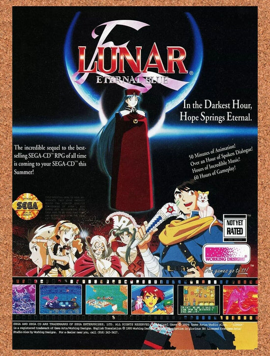1998 Lunar Eternal Blue Sega CD Original Ad v7 - for just $17.99! 