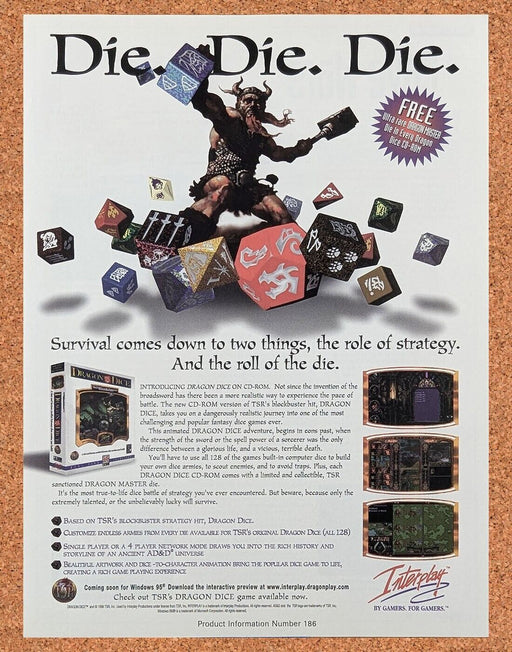 1999 Dragon Dice PC Original D&D Ad - for just $17.99! 
