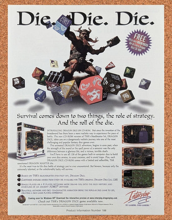 1999 Dragon Dice PC Original D&D Ad - for just $17.99! 