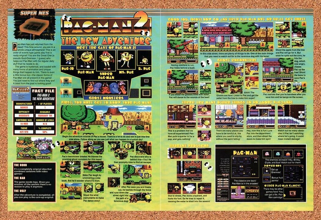 1993 Pac-Man 2 The New Adventures SNES Original Ad v2 - for just $21.49! 