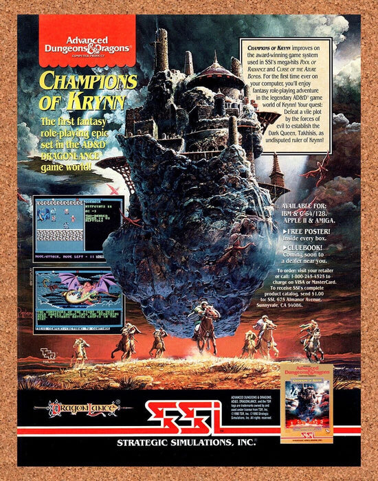 1990 Advanced Dungeons & Dragons Champions Of Krynn Amiga Original Ad - for just $17.99! 