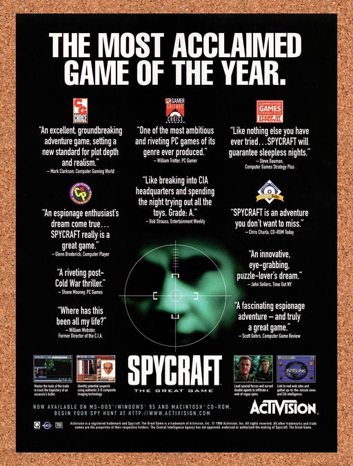 1996 Spycraft The Great Game PC Original Ad v1 - for just $17.99! 