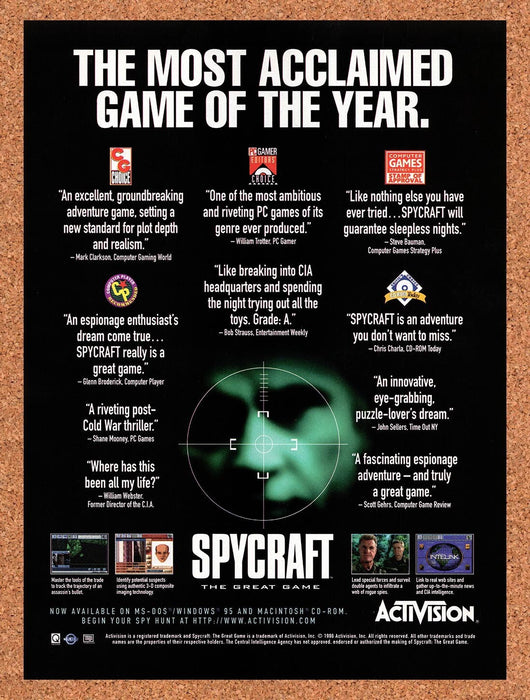 1996 Spycraft The Great Game PC Original Ad v1 - for just $17.99! 
