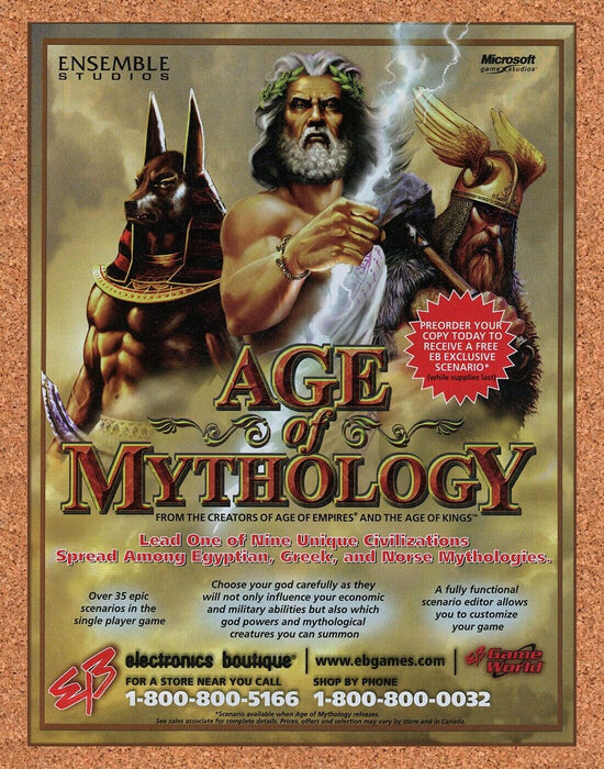 2004 Age Of Mythology PC Original EB Games Ad - for just $17.99! 