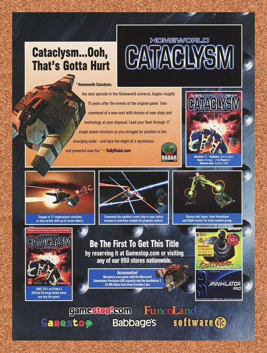 2002 Homeworld Cataclysm PC Original FuncoLand Ad v1 - for just $17.99! 
