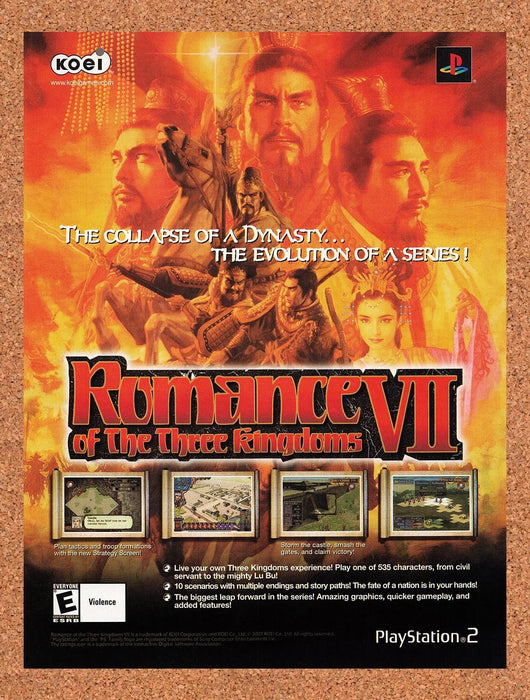 2002 Romance Of The Three Kingdoms VII PS2 Original Advertisement v1 - for just $19.49! 
