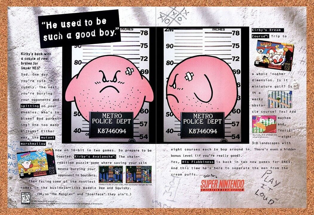1995 Kirby's Avalanche SNES Original Ad v1 - for just $22.49! 