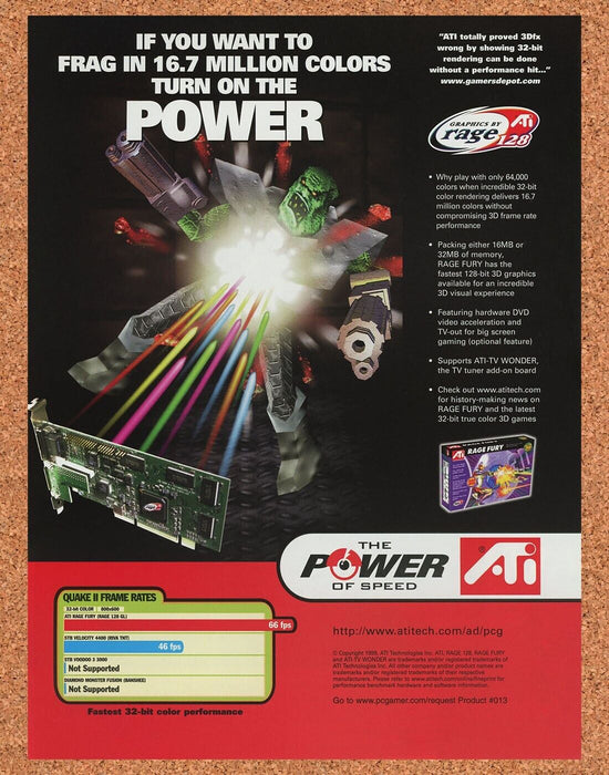 2001 ATI Rage Fury Video Card Original Ad v2 - for just $17.99! 